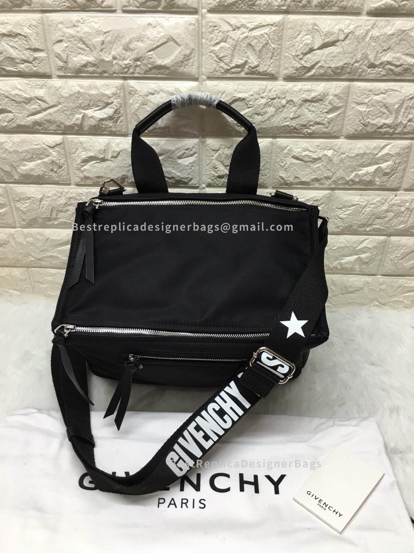 Givenchy 4G Small Pandora Bag In Nylon Black SHW 29983